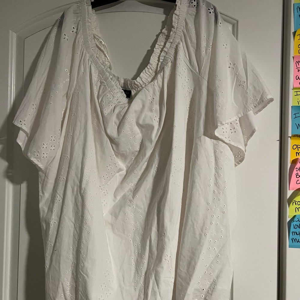 Off the shoulder white blouse